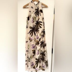 Vince Tropical Garden Print Midi Dress Size S White